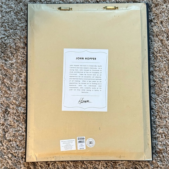 John Hopper Wall Art-Set of 2, 11X14 Burgundy & Cream - Picture 8 of 12